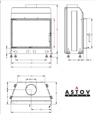 Каминная топка АСТОВ М 700 Б Каминная топка АСТОВ М 700 Б