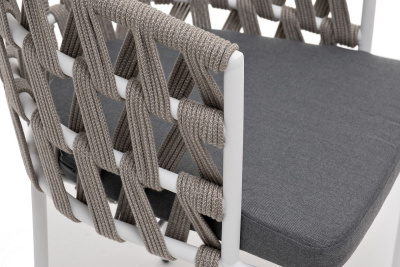 Стул 4SIS Диего из роупа Цвет: белый муар, серый меланж, серый Стул 4SIS Диего из роупа Цвет: белый муар, серый меланж, серый