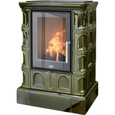 Печь-камин ABX BRITANIA EXclusive, кафельный цоколь - вставка Orion (зеленый) Печь-камин ABX BRITANIA EXclusive, кафельный цоколь - вставка Orion (зеленый)