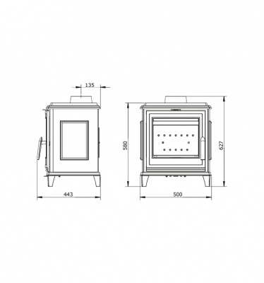 ПЕЧЬ-КАМИН Invicta SEDAN S слоновая кость