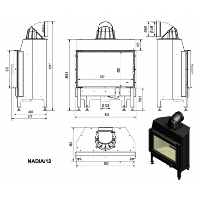 Каминная топка Kratki Nadia 12 Каминная топка Kratki Nadia 12