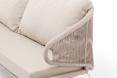 Диван 4SIS Милан 3-местный плетеный из роупа Цвет: белый, бежевый Диван 4SIS Милан 3-местный плетеный из роупа Цвет: белый, бежевый