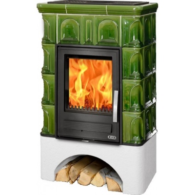 Печь-камин ABX BRITANIA K, с теплообменником (зеленый)