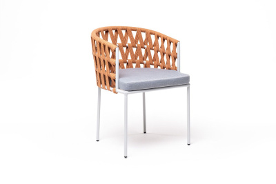 Стул 4SIS Диего из роупа Цвет: светло-серый шагрень, оранжевый меланж, светло-серый Стул 4SIS Диего из роупа Цвет: светло-серый шагрень, оранжевый меланж, светло-серый