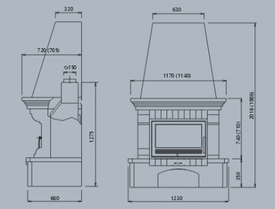 Камин ABX Oxford klasik (песчаник)