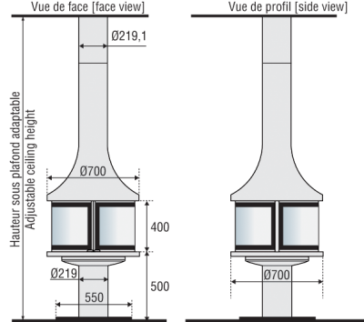 Центральный камин Bordelet Lea 998 Центральный камин Bordelet Lea 998