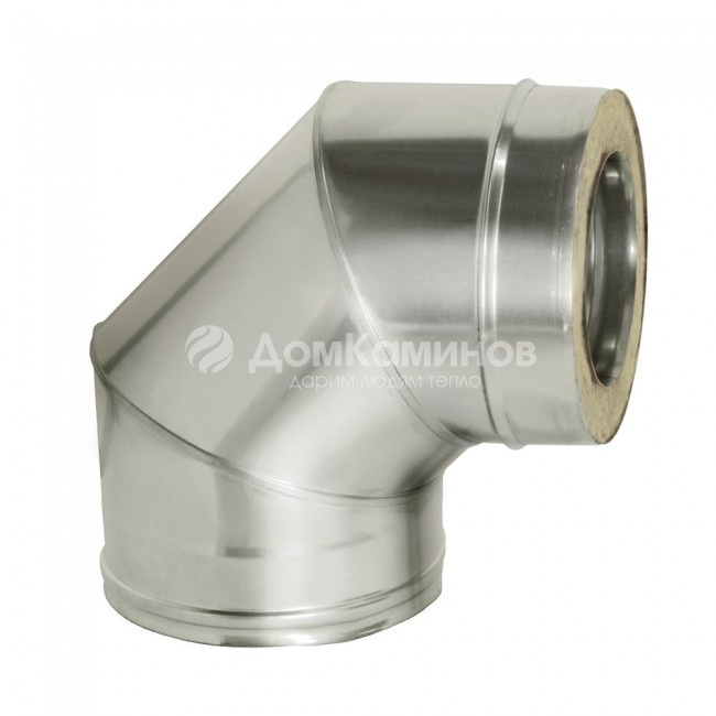 Отвод Дымок 0.8 мм 90 с изоляцией, d=130 мм