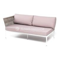 Правый модуль 4SIS Касабланка из роупа, каркас алюминий светло-серый муар, роуп серо-коричневый\, ткань бежевая 052