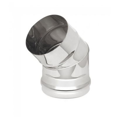 Колено Везувий нерж. (AISI 430/0,8мм) 45 2-х секц. д.200 Колено Везувий нерж. (AISI 430/0,8мм) 45 2-х секц. д.200