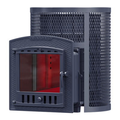 Печь для бани чугунная Гефест AVANGARD 30 (П2) в круглой сетке