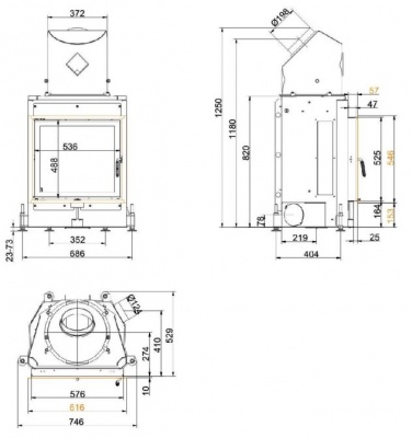 Каминная топка Brunner Compact 51/55 FS  Каминная топка Brunner Compact 51/55 FS