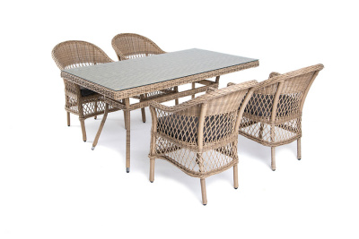 Обеденная группа 4SIS Амароне на 4 персоны Цвет: соломенный Обеденная группа 4SIS Амароне на 4 персоны Цвет: соломенный