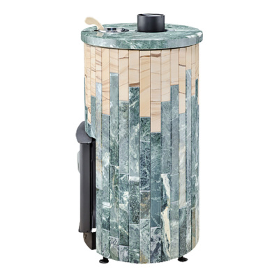 Дровяная печь Ферингер Уют-18 ПФ в облицовке Змеевик+"Окаменевшее дерево", до 18 м³ Дровяная печь Ферингер Уют-18 ПФ в облицовке Змеевик+"Окаменевшее дерево", до 18 м³