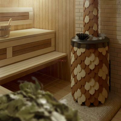 Банная печь ТМФ Альфа Панголина Inox ЧДБСЭ ЗК шамот- терракота