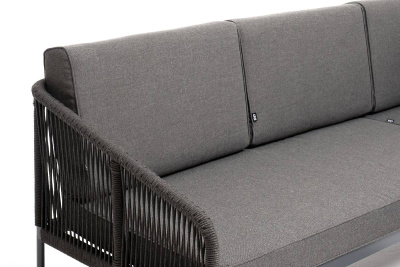 Модульная угловая лаунж-зона 4SIS Канны из роупа Цвет: темно-серый