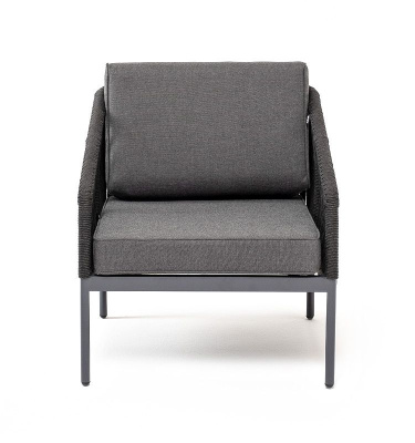 Кресло 4SIS Канны из роупа Цвет: темно-серый муар, темно-серый