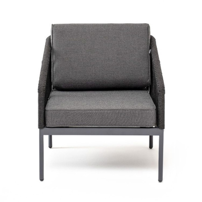 Кресло 4SIS Канны из роупа Цвет: темно-серый RAL7024, Savana grafit Кресло 4SIS Канны из роупа Цвет: темно-серый RAL7024, Savana grafit