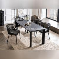 Обеденная группа 4SIS Венето 4-местная со стульями Милан Цвет: серый графит, темно-серый