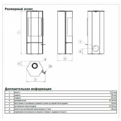 Печь-камин ABX Vegas (черная сталь)