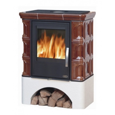 Печь-камин ABX IBERIA KI, с теплообменником, с допуском воздуха (коричневый)