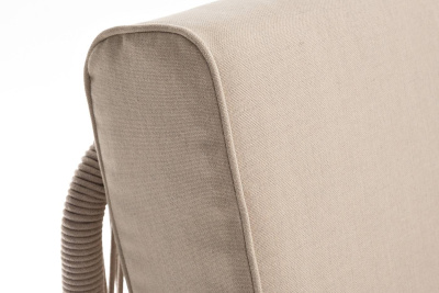 Левый модуль 4SIS Канны из роупа, каркас алюминий белый муар, роуп бежевый круглый, ткань бежевая 035 Левый модуль 4SIS Канны из роупа, каркас алюминий белый муар, роуп бежевый круглый, ткань бежевая 035