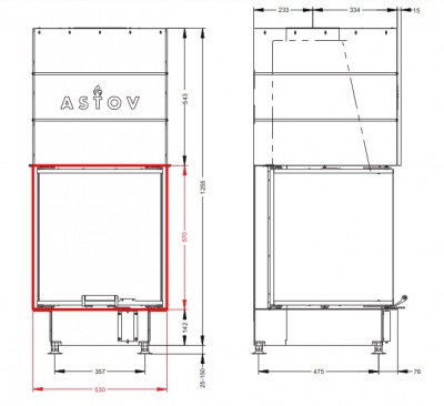 Каминная топка АСТОВ П3С 5357 Каминная топка АСТОВ П3С 5357