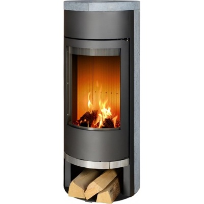 Печь-камин ABX Vigo (черная сталь, тальк с верх. плитой)