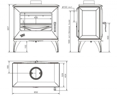 Чугунная печь Godin Cube