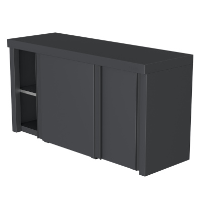 Шкаф настенный c дверями купе Черный Шкаф настенный c дверями купе Черный