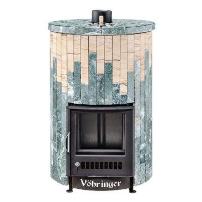 Дровяная печь Ферингер Уют-18 ПФ в облицовке Змеевик+"Окаменевшее дерево", до 18 м³ Дровяная печь Ферингер Уют-18 ПФ в облицовке Змеевик+"Окаменевшее дерево", до 18 м³