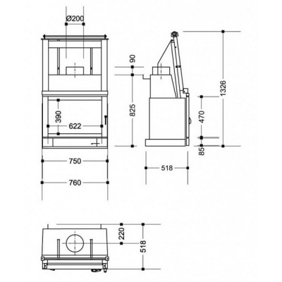 Каминная топка Supra F-162 C