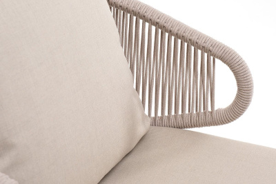 Лаунж-зона 4SIS Милан 4-местная из роупа, каркас белый, роуп бежевый