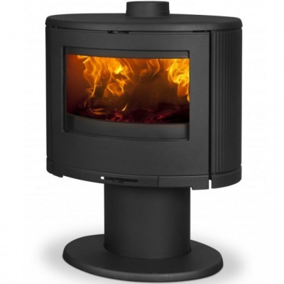 Печь-камин Dovre BOW/P, дровяная овальная, с округленным стеклом, на подставке