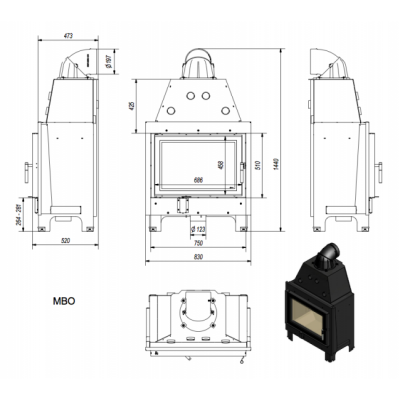 Каминная топка Kratki MBO Каминная топка Kratki MBO