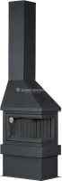 Камин ЭкоКамин Прага Угловой правый черный, шамот черный (KP197RB)
