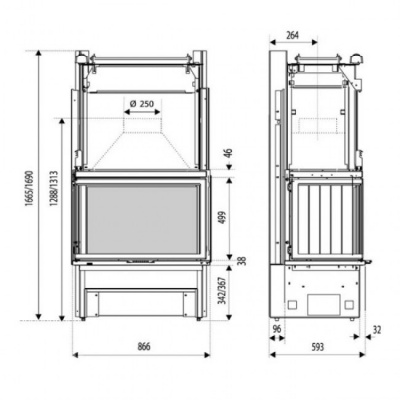 Каминная топка Supra Supravision 255 A