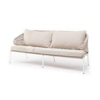 Диван 4SIS Милан 3-местный плетеный из роупа Цвет: белый, бежевый