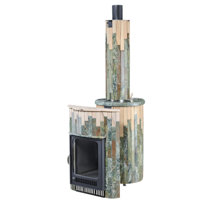 Дровяная печь Ферингер Макси ПФ в облицовке Жадеит+"Окаменевшее дерево", до 38 м³ Дровяная печь Ферингер Макси ПФ в облицовке Жадеит+"Окаменевшее дерево", до 38 м³