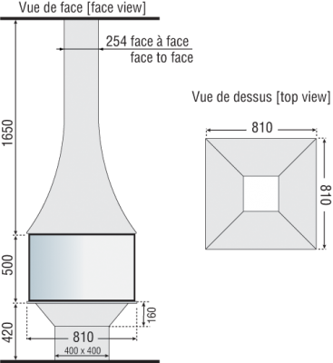 Центральный камин Bordelet JULIETTA 985 BLACK LINE Центральный камин Bordelet JULIETTA 985 BLACK LINE