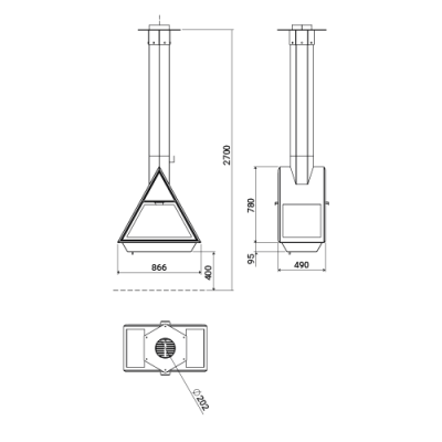 Камин Traforart Equil центральный  Камин Traforart Equil центральный