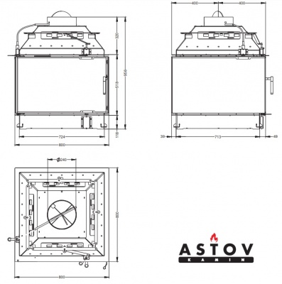 Каминная топка АСТОВ П4С 800 Каминная топка АСТОВ П4С 800