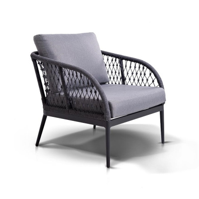 Кресло 4SIS Канны из роупа Цвет: темно-серый Кресло 4SIS Канны из роупа Цвет: темно-серый