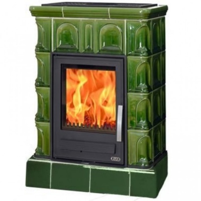 Печь-камин ABX BRITANIA K, с кафельным цоколем, с теплообменником (зеленый) Печь-камин ABX BRITANIA K, с кафельным цоколем, с теплообменником (зеленый)