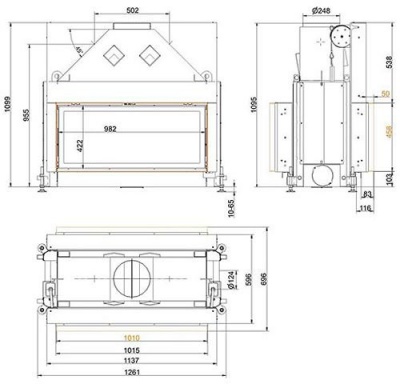 Каминная топка Brunner Architecture AK 45/101 Tunnel  Каминная топка Brunner Architecture AK 45/101 Tunnel