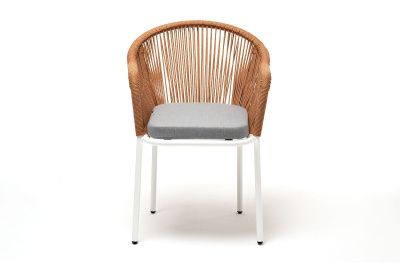 Стул 4SIS Лион из роупа Цвет: светло-серый (RAL7035) шагрень, оранжевый меланж, светло-серый