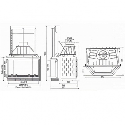 Каминная топка Seguin Hexa 8 c гильотиной Каминная топка Seguin Hexa 8 c гильотиной