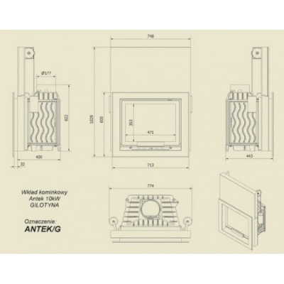 Каминная топка Kratki Antek G Каминная топка Kratki Antek G