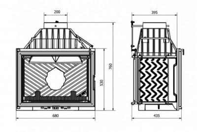 Каминная топка Kaw-Met (W 11 CO) с теплообменником