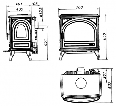 Чугунная печь Godin Carvin