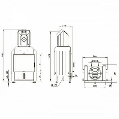 Каминная топка Hoxter HAKA 63/51 Каминная топка Hoxter HAKA 63/51